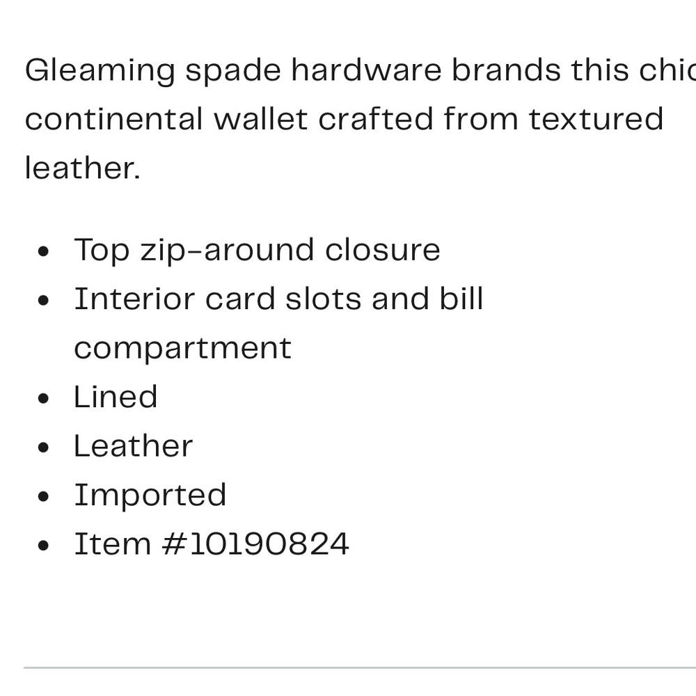 Kate Spade Black and Cream Staci Continental Wallet - Picture 7 of 7